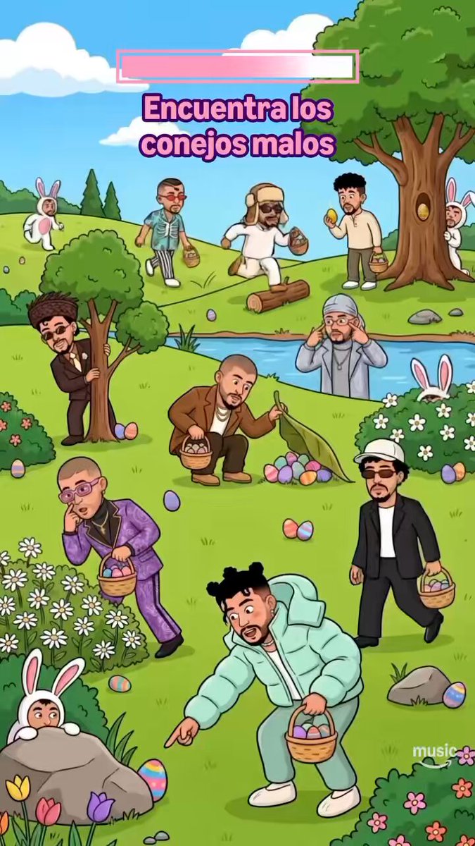 Amazon Music posts a commemorative video of Bad Bunny in celebration of Easter. 🐰💙