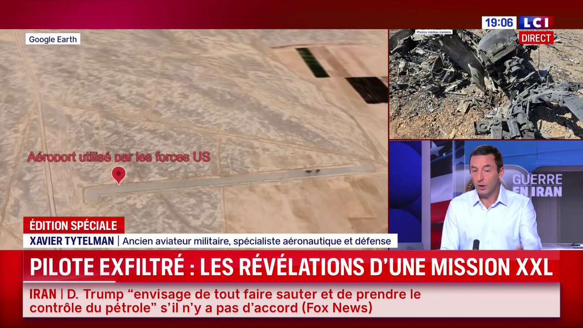 🔴 Pilote exfiltré : les révélations d'une mission XXL 🗣️"Avec les moyens traditionnels habituels de l'armée américaine, ils n'étaient pas capable de le trouver. Il a fallu envoyer la CIA", explique Xavier Tytelman Xavier Tytelman, ancien aviateur militaire