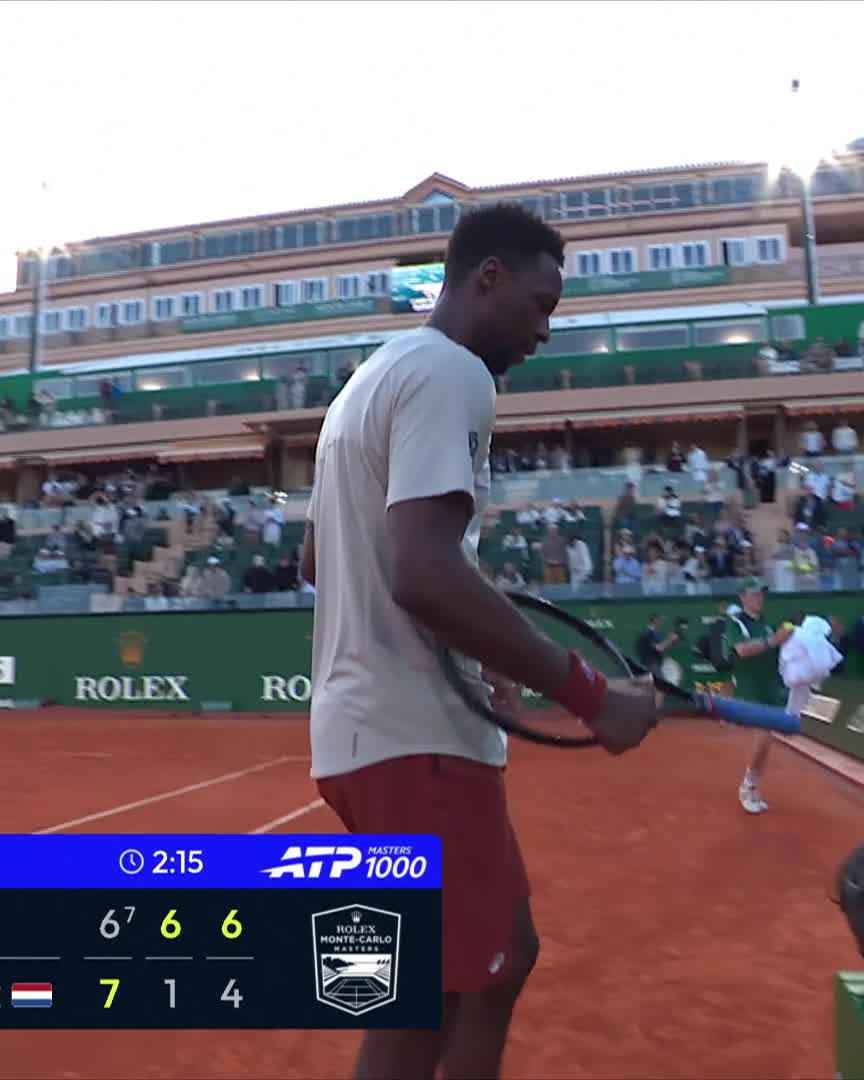 Gael Monfils is not done yet in Monte-Carlo. Packed stadium on a first Sunday in MC to watch him become the oldest player since 1973 to win a match here.