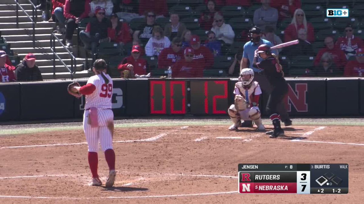 HANNAH COOR. INSANELY ON TARGET THROW FOR THE DOUBLE PLAY. 🎯 #NCAASoftball x 🎥 B1G+ / Nebraska Softball