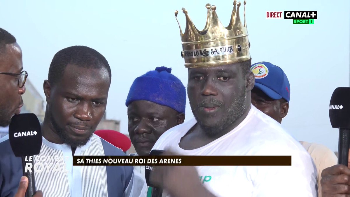 #CombatRoyal 🤼‍♂️ : La première réaction à chaud de Sa Thiès après avoir détrôné Modou Lô. Un mélange de fierté, de soulagement