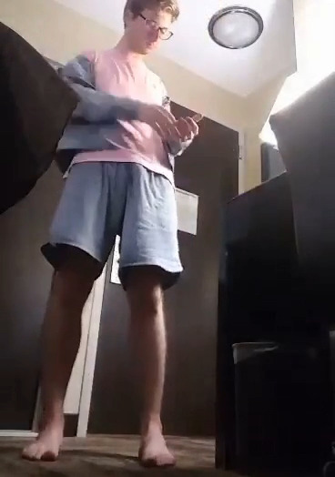 Pent-up on family trip, #hung bro bolts to room with excuse, hikes shorts open, #spits on his #hugecock, #jerksOFF frantic to #gayporn until #ropes of #cum #drench the carpet.