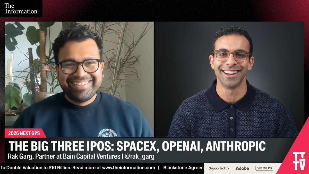 How will SpaceX do six months after its IPO? "I think space is building a new economy... they're literally starting a new frontier that a bunch of other companies are going to build on top of." “Historically, those types of platform businesses have always done very well.” — Rak Garg, Partner at Bain Capital Ventures