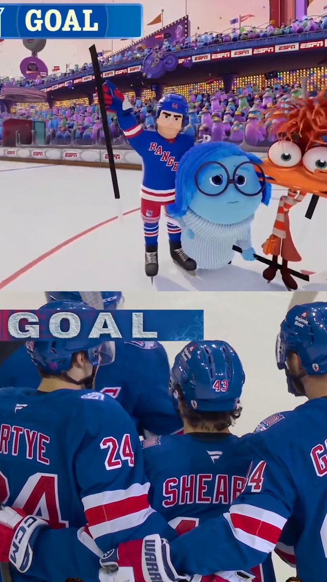 THE RANGERS SCORE 23 SECONDS IN AND HOCKEY ISLAND LOVES IT‼️ Watch the NHL Inside Out Classic now on ESPN+, Disney+, Disney Channel, and Disney XD!