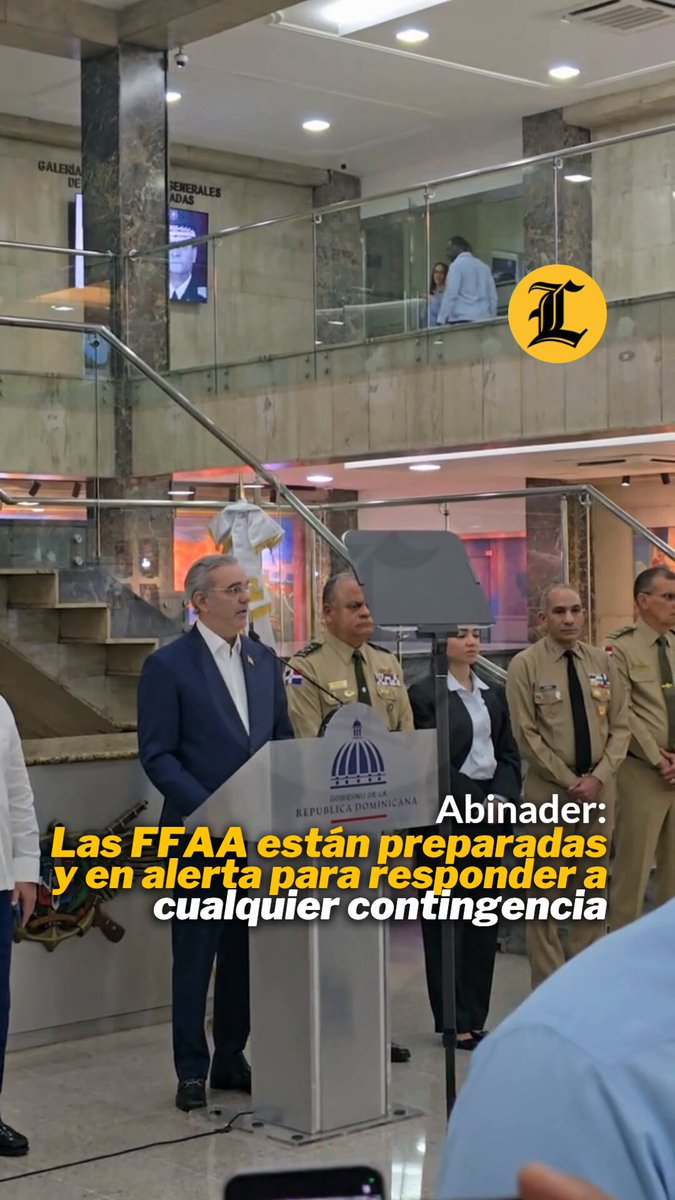 #VideoLD | El presidente Luis Abinader recordó que la defensa del territorio nacional, la protección de la población y la preservación del orden público son responsabilidades, por lo que las "Fuerzas Armadas están preparadas, desplegadas y en alerta para responder a cualquier contingencia". #Abinader #FFAA #Alerta #ListínDiario