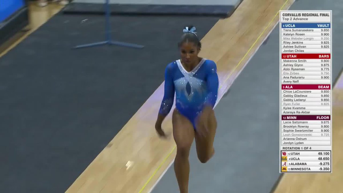 A JORDAN CHILES STICK! She scores another 9.950! 📺: ESPN+ #GoBruins