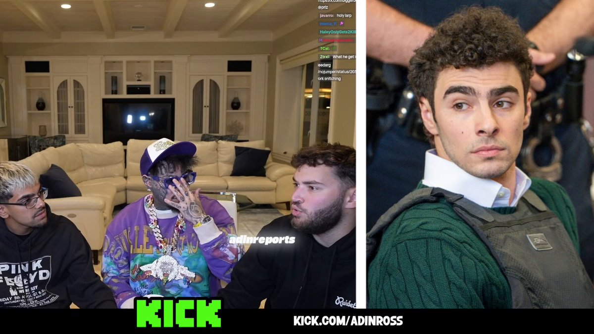 6ix9ine reveals Luigi Mangione saw Adin Ross drop 6ix9ine off at prison and claims Luigi likes Adin "He literally didn't say anything bad about you."