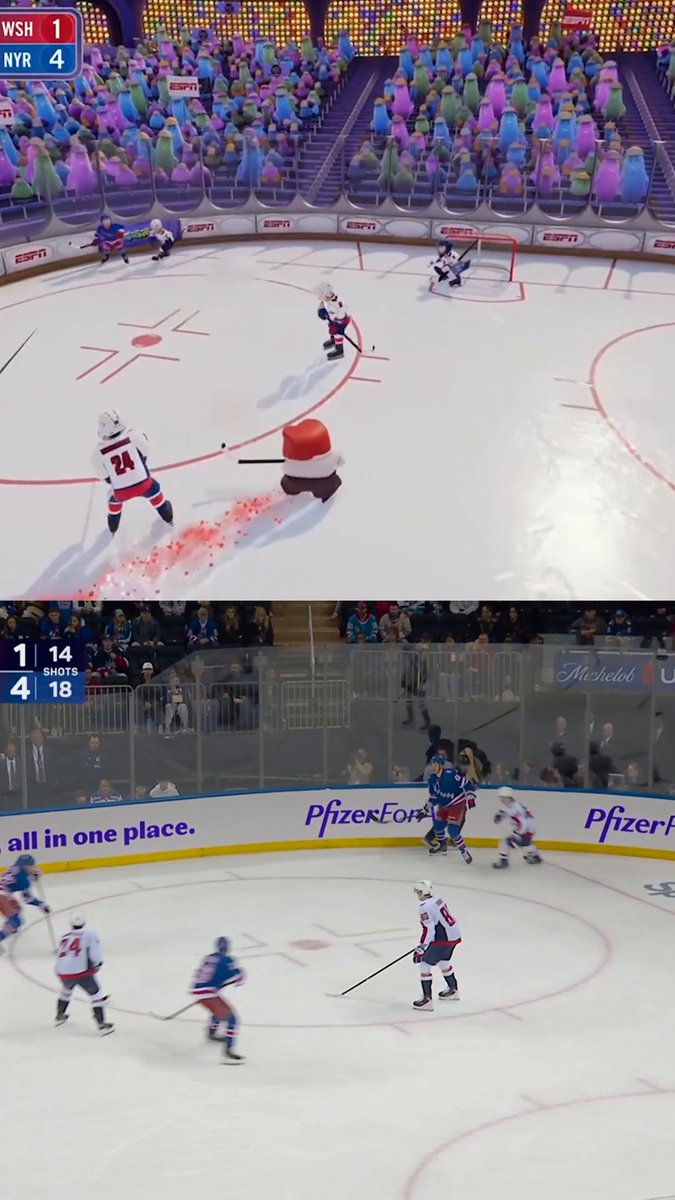 ANGER BURIES THE PRETTY PASSING PLAY! 😍 This is one of five goals Hockey Island has been treated to from the New York Rangers in the second period! Watch the NHL Inside Out Classic now on ESPN+, Disney+, Disney Channel, and Disney XD!