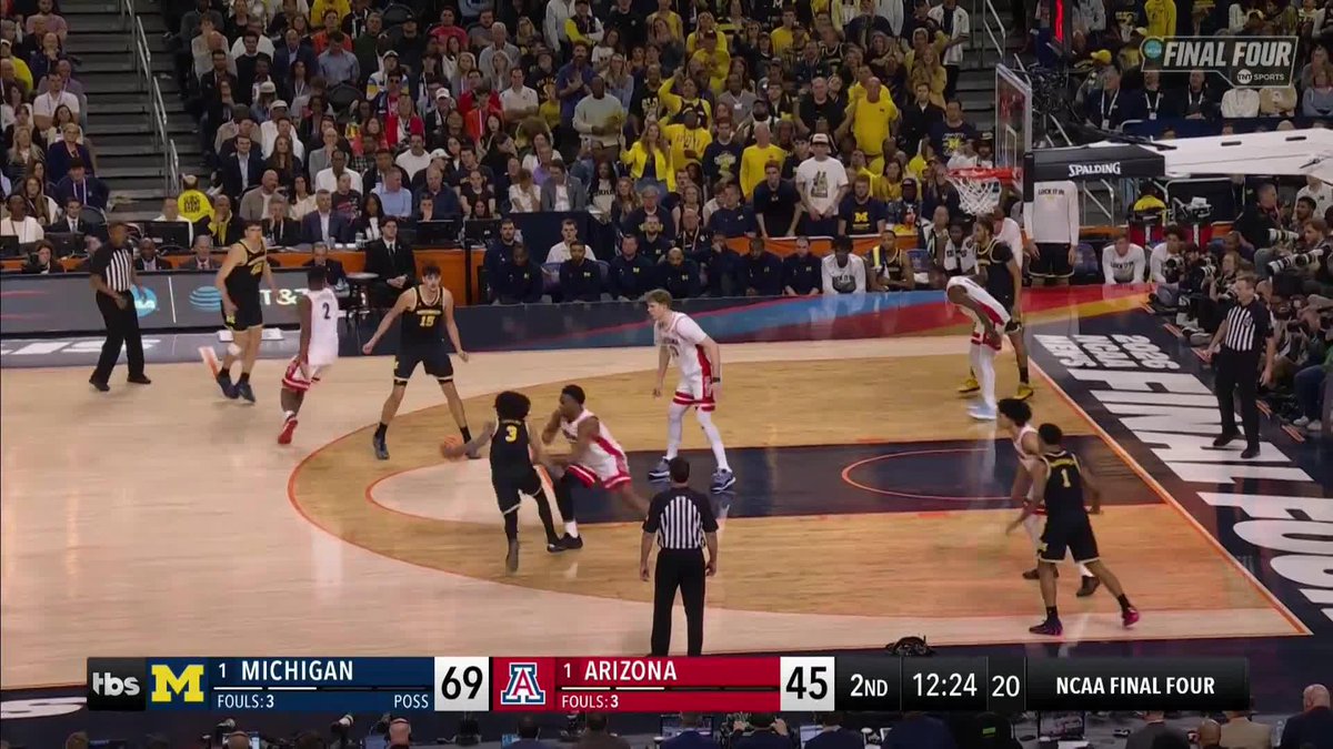 This might be the best clip from yesterday. Cadeau step back three, Arizona timeout, camera cuts to the student section losing their minds, then you look at the scoreboard and we’re up 27 points.