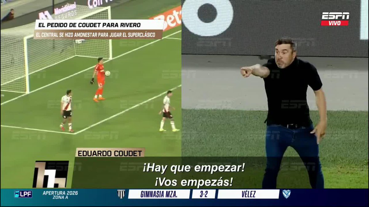 ⚠️🇦🇷 Chacho Coudet DESESPERADO por que Lautaro Rivero SE HAGA AMONESTAR para limpiarse para el Superclásico. JAJAJA, increíble secuencia. 😅