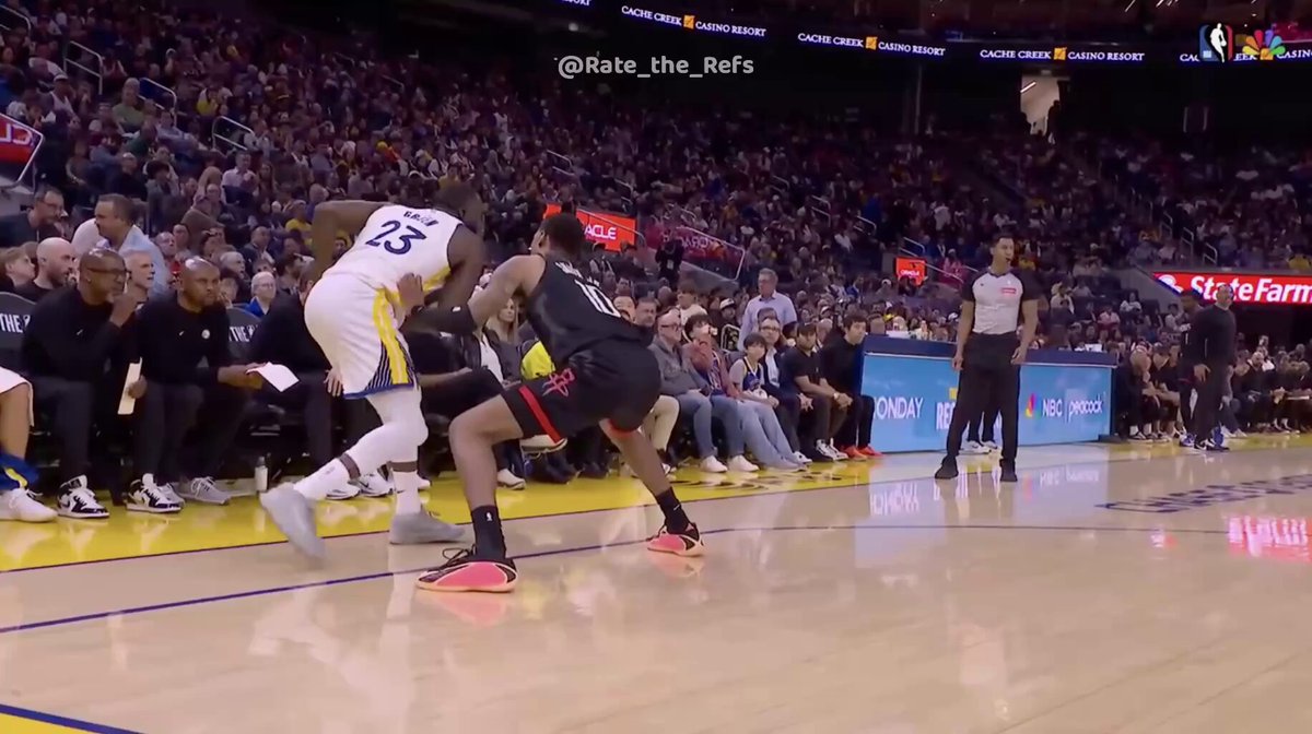 Draymond Green is a MENACE Bro threw the ball off Jabari Smith’s FACE and got mad when he wouldn’t get out his way “Don’t do that…you not like that”