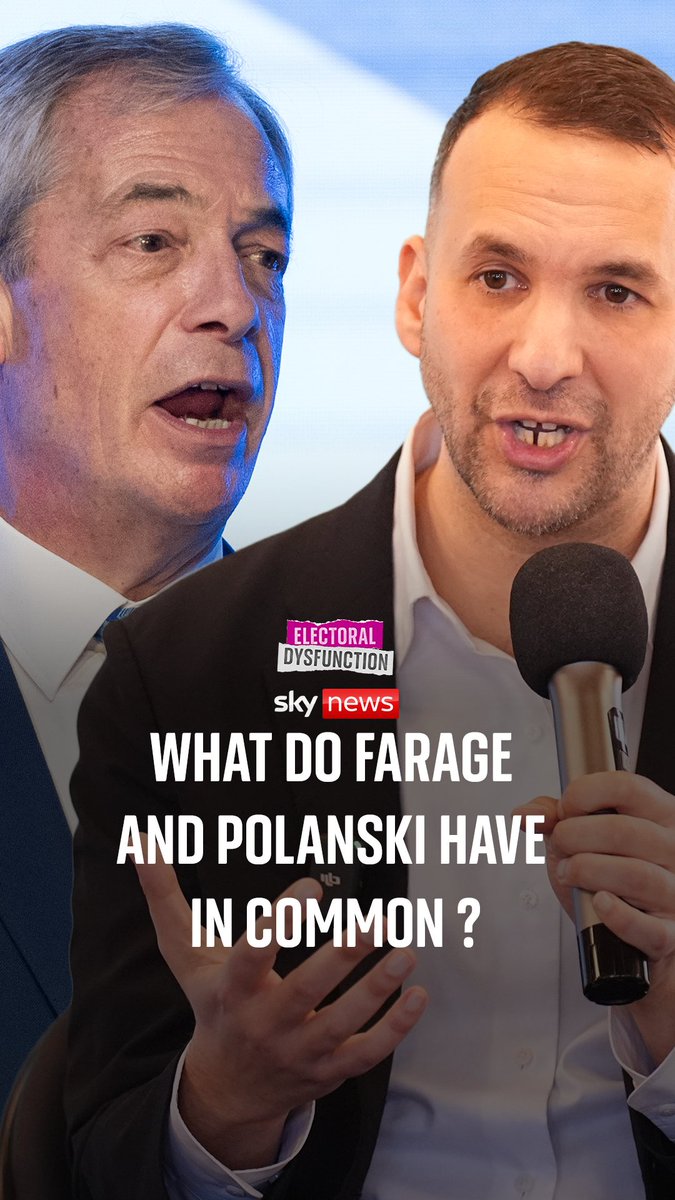 What do Farage and Polanski have in common? In this episode of Electoral Dysfunction, Beth Rigby, Ruth Davidson and Harriet Harman dive into the rise of personality politicians, and whether charisma can shape how we vote. 🎧Listen here 👉