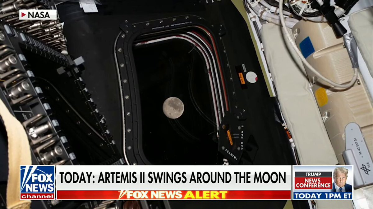 🚨 BREAKING: The Artemis II crew is OFFICIALLY about to reach the Moon, set to travel further than any human in world history As of 1:56PM ET, they break the record! 🔥 The crew will get a wakeup call at 10:50AM for a busy day of research and photography At 2:45PM, the 7-hour lunar flyby begins They will coast behind the far side of the Moon, will lose Earth comms around 6:44PM for 40 minutes LFG, history being made! 🇺🇸