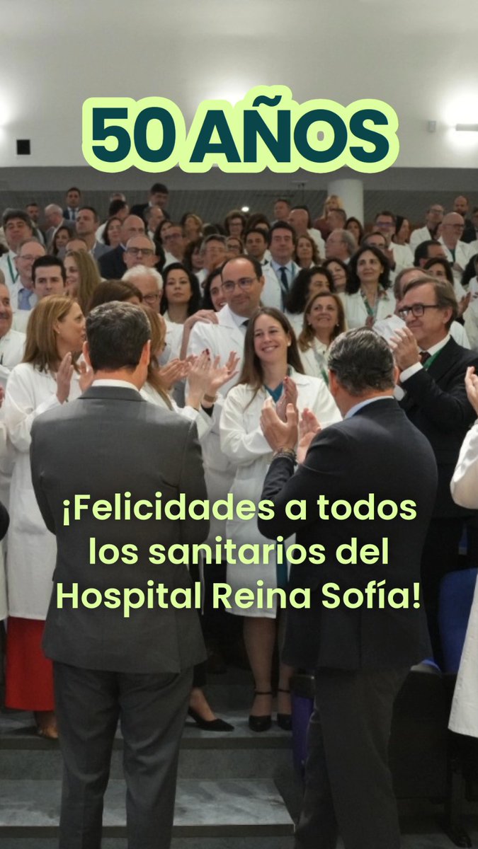 ¡Os admiramos! Los 7.000 profesionales que trabajáis en el Hospital Universitario Reina Sofía de Córdoba, y todos los que habéis formado parte de él en estos 50 años de vida, sois un gran ejemplo de la excelencia de la sanidad pública de #Andalucía. Reconocimiento, apoyo y orgullo.