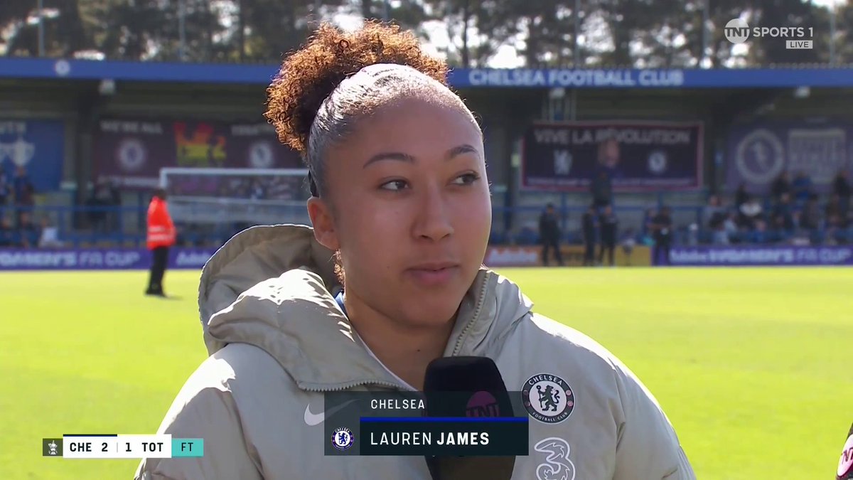 "We can't keep up with her when she goes on her runs" Lauren James reunites with Fran Kirby and reflects on Chelsea's 2-1 FA Cup win over Tottenham... 🎙️ Becky Ives 📺 TNT Sports and HBO Max