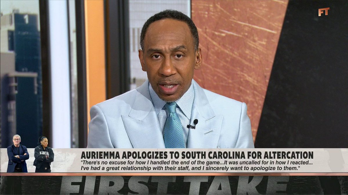 "The apology was weak as hell." Stephen A Smith reacts to Geno Auriemma's apology to South Carolina 😳