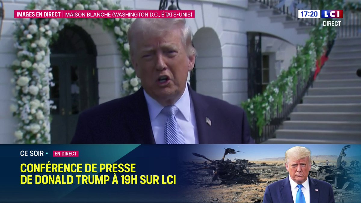 🔴 Donald Trump s'exprime : 🗣️ "Je voudrais terminer le travail. L'Iran ne peut pas avoir l'arme nucléaire, ce sont des fous et on ne peut pas mettre l'arme nucléaire entre les mains de fous."