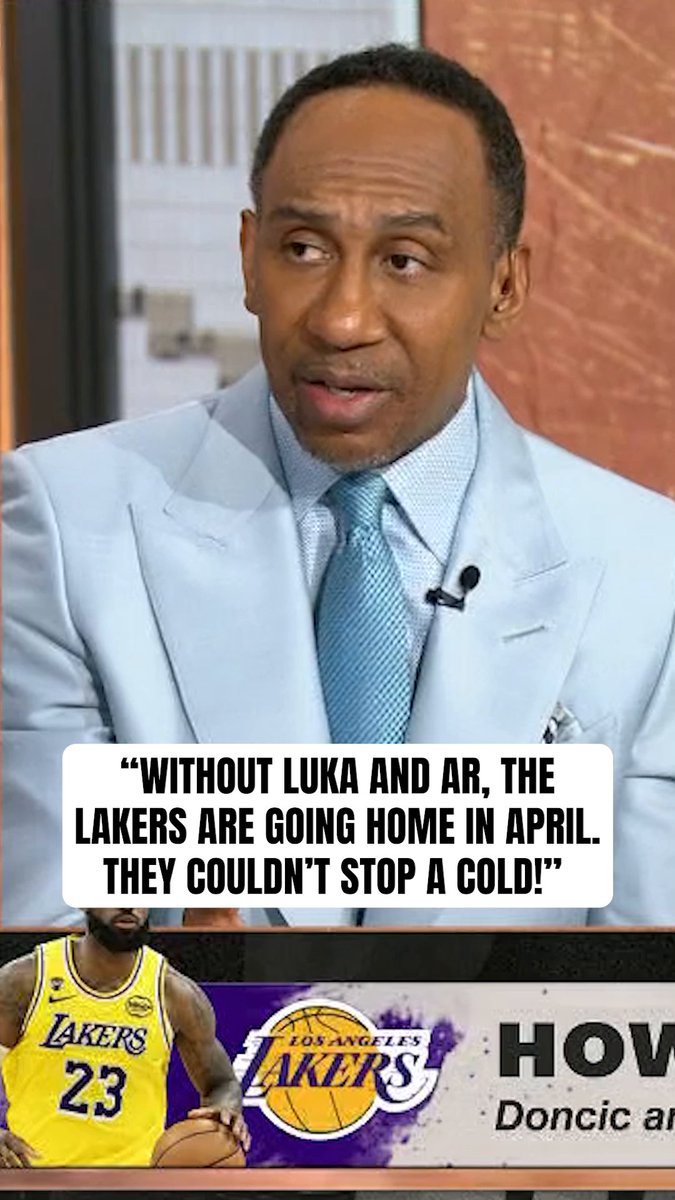 .Stephen A Smith gives the Lakers a 0% chance without Luka and Reaves in the 1st round 😬