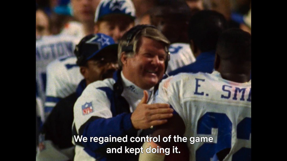 “He calls six straight running plays. Buffalo is in shambles. They don’t know what to do.” Emmitt Smith single-handedly taking over in the second half of the Super Bowl for the @DallasCowboys against the Bills is legendary 🐐 📺 America’s Team: The Gambler and His Cowboys