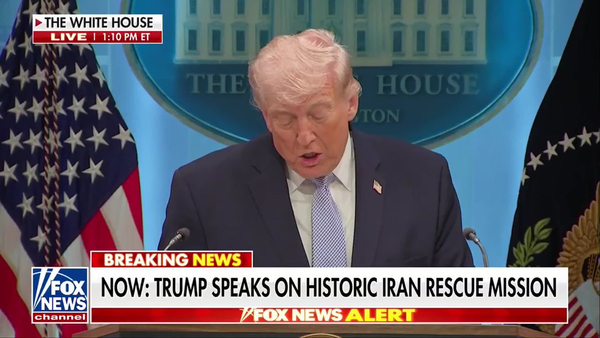 BREAKING: "I ordered the U.S. Armed Forces to do whatever was necessary to bring our brave warriors back home. A risky decision, because we could have ended up with 100 dead as opposed to 1 or 2. It's a hard decision to make, but in the United States military, we leave no American behind. We don't do it." - President Trump