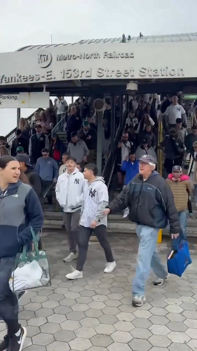The Yankees home opener started on the rails. Metro-North conductor Steve Boland had Yankees fans singing along as they rolled into Yankees–E. 153 Street and headed towards the stadium last Friday.