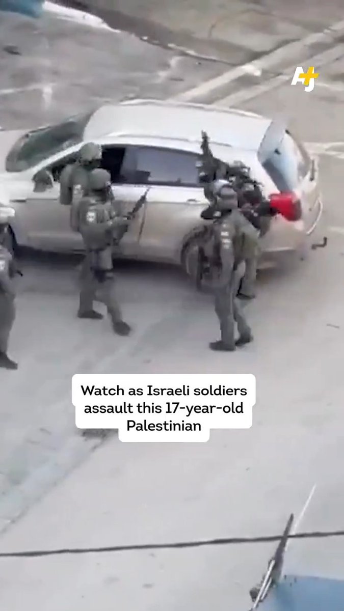 🇮🇱🇵🇸 Footage shows Israeli soldiers beating a 17-year-old Palestinian during a raid in Qalandiya refugee camp in the occupied West Bank. This is what’s happening on the ground.
