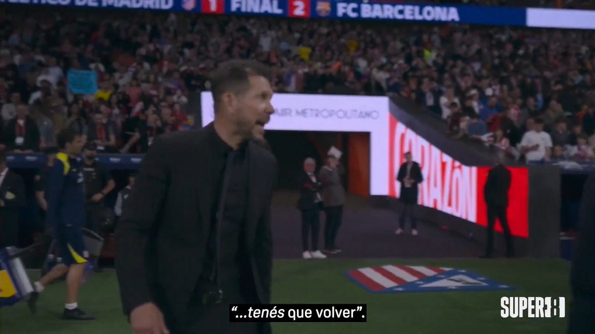 "Tenés que volver" 🗣️ El mensaje del 'Cholo' Simeone tras el Atlético de Madrid 🆚 FC Barcelona #Super8