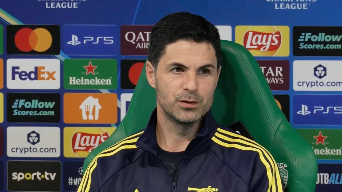 🗣️ ''Feel that pain, feel that emotion, use it to be better.'' Mikel Arteta on Arsenal losing back-to-back games for the first time this season as he prepares his side to face Sporting CP in the Champions League quarter-final first leg.