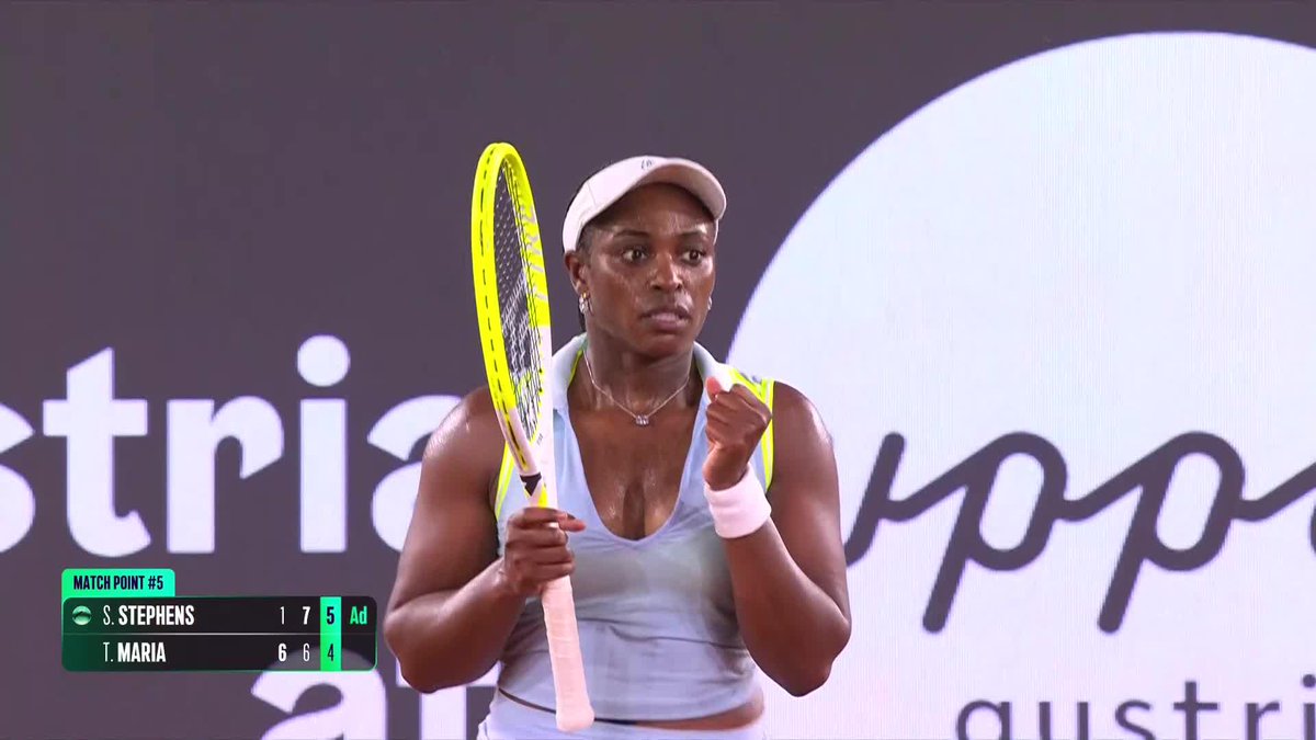 Round 2 secured 👏 sloanestephens bounces back for the win over Maria, 1-6, 7-6(5), 6-4. #WTALinz