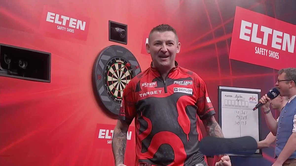 ASPINALL WINS THE TITLE IN MUNICH 🐍 What a finish to win the final 🔥 Nathan Aspinall takes out a classy 128 checkout to claim the Elten Safety Shoes German Darts Grand Prix with an 8-5 triumph over Danny Noppert 🙌 #ET4
