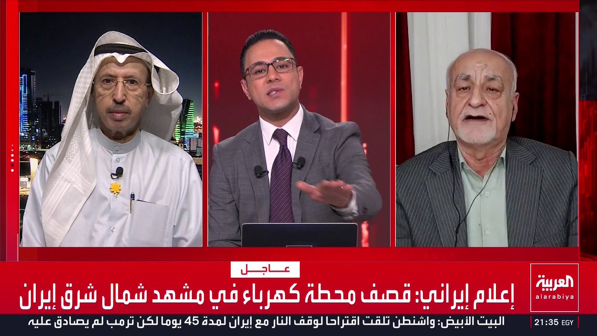 المحلل السياسي الدكتور مصدق بور يصف الاعتداءات الإيرانية على دول الخليج بـ"سحابة الصيف".. ومذيع العربية يسأله: هل استهداف المطارات والفنادق والمدنيين "سحابة صيف"؟.. ووزير الإعلام الكويتي الأسبق سامي النصف: سحابة صيف بين الشعبين الخليجي والإيراني لكن على طهران تغيير مسارها بعد الحرب