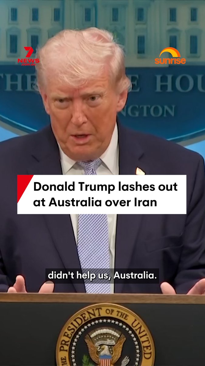 Australia, NATO and Pacific allies have been slammed by US President Donald Trump for not taking up arms against Iran. Trump spent portions of his press conference on Monday, local time, grumbling over NATO, describing it as a “paper tiger”. But as he wrapped up his lengthy news conference, he also fumed about the lack of support from Pacific allies. #trump #iran #australia #nato #hormuz