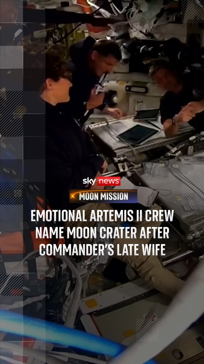 The Artemis II crew has proposed to name two new moon craters - one in honour of their spacecraft 'Integrity' and the other in memory of Reid Wiseman's late wife, Carroll, who died of cancer in 2020. The name proposals came after the crew travelled the farthest distance from Earth, breaking the record set by Apollo 13. 🔗