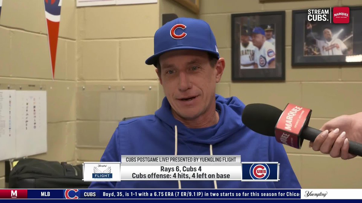 "We have very good hitters; some of them are not succeeding right now. They will, in a big way." Craig Counsell knows the Cubs offense will find its rhythm.