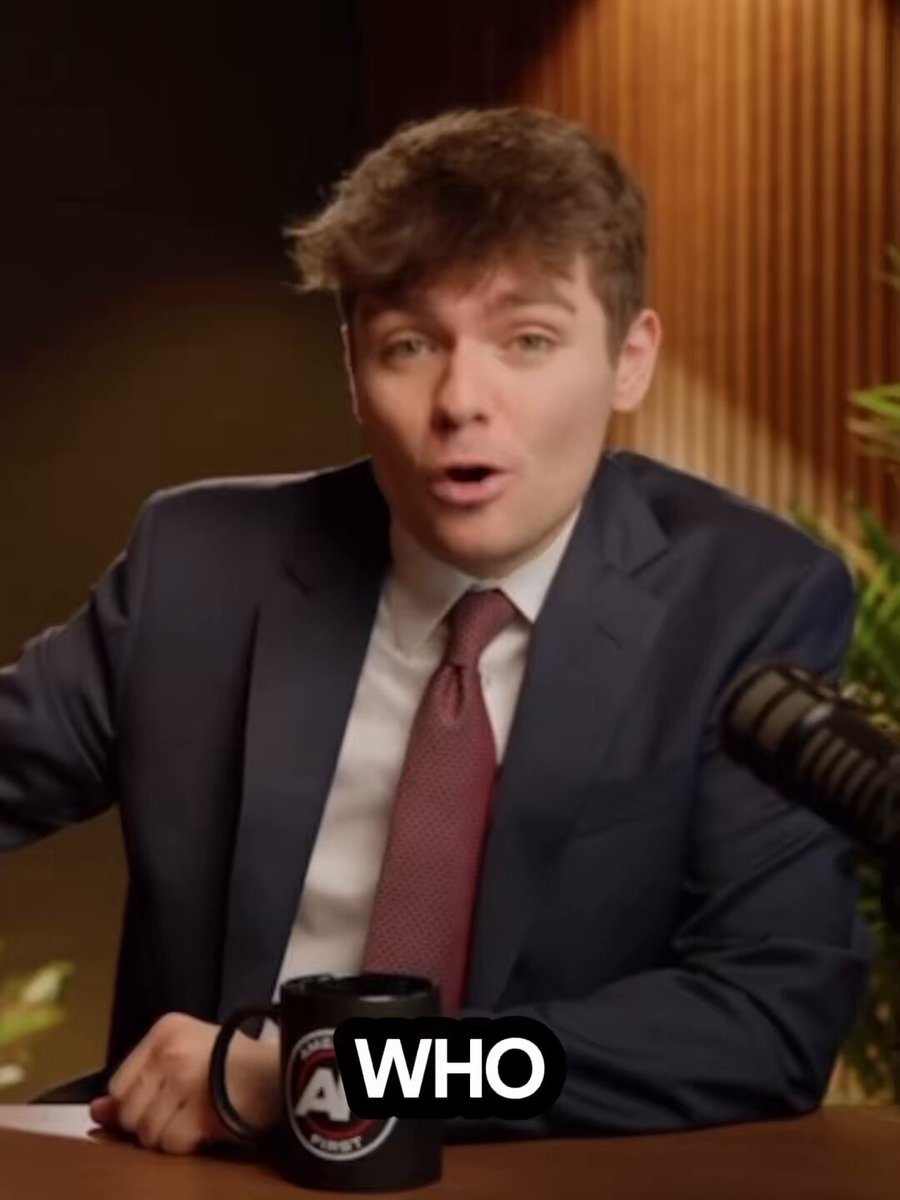 Nick Fuentes - “Who would win? An 85 year old cleric who dedicated his life to his country or stupid bitches that just want to dance, party, and don’t want to wear the burka”🧕🏽
