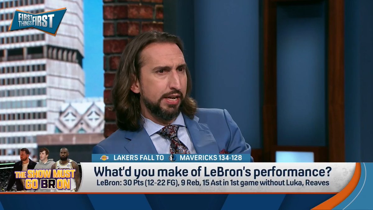 “[LeBron] going from lowest usage of his career…to 30-9-15 seamlessly… made me feel like, yeah, Cleveland is less likely than I thought...I liked seeing old LeBron again.” nick wright thinks LBJ going to the Knicks or Warriors just became more likely: