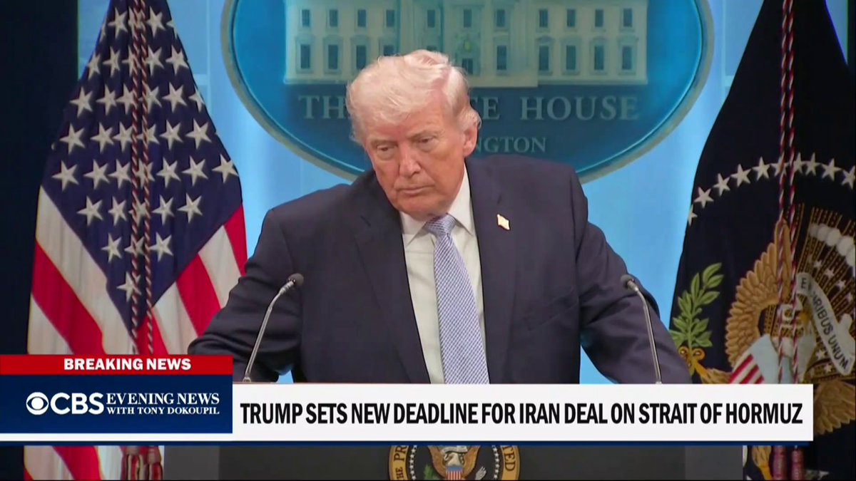 President Trump is pressing Iran to either reach a deal by Tuesday night or face massive strikes on its power plants. He told CBS News' @Weijia that "we have to have a deal that's acceptable to me," including ensuring "free traffic of oil."