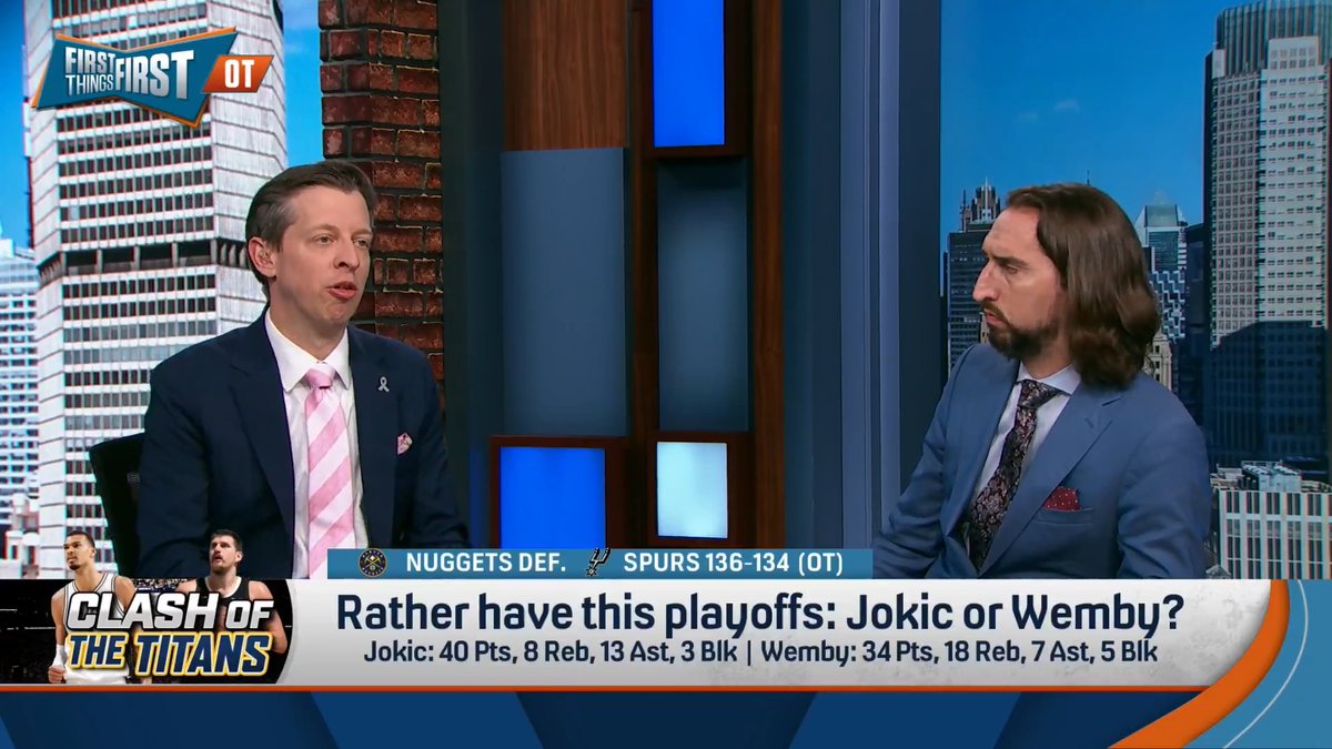 “It’s just hard for me to take the guy who’s played 0 playoff games and say he is ready to be, definitively, a better playoff performer than the champion, the Finals MVP, the WCF MVP.” Danny Parkins says he’d rather have Jokic over Wemby this playoffs: