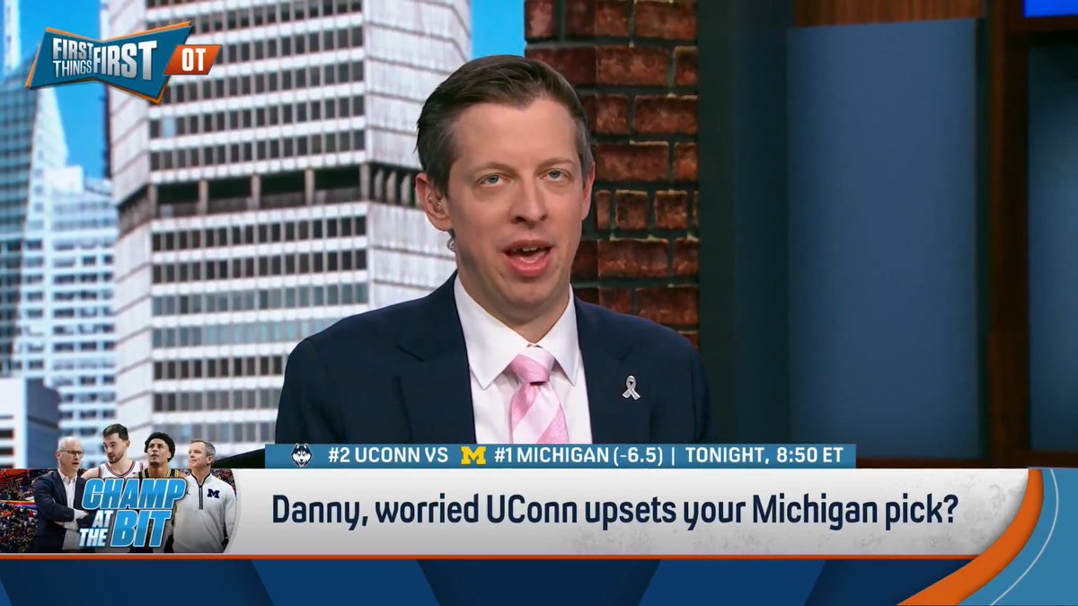 Is Danny Parkins worried about UConn upsetting Michigan? “Not particularly… It’s the easiest eye test ever. It’s a team of giants.”