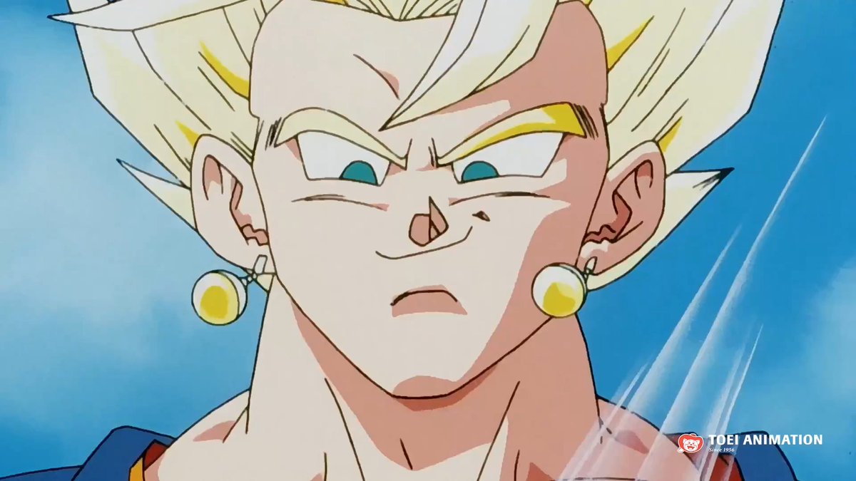 ¿Qué palabra usarías para describir a Vegito? 🔥 ¡Empezamos nosotros: épico! ✨ #DragonBallZ #Vegito #Goku #Vegeta