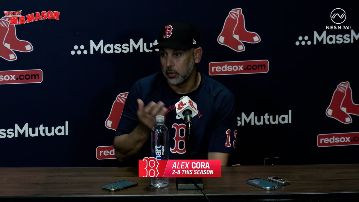 "That's why we love it here. Their expectations are up there with us" Alex Cora on playing in Boston and understanding the frustration from fans after a 2-8 start 🎙️ presented by W.B. Mason Co.