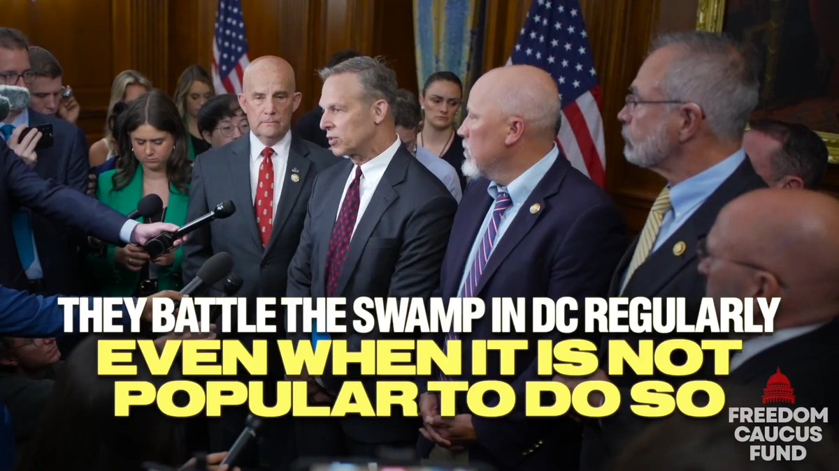 The members of the House Freedom Caucus are always fighting the Swamp to advance President Trump's MAGA America First Agenda. Please click the video and donate to support these Heroes.