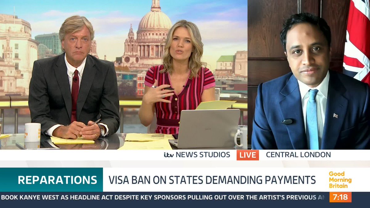 'Our policy is crystal clear,' says Zia Yusuf as Reform UK pledges to block visas for countries that demand slavery reparations.