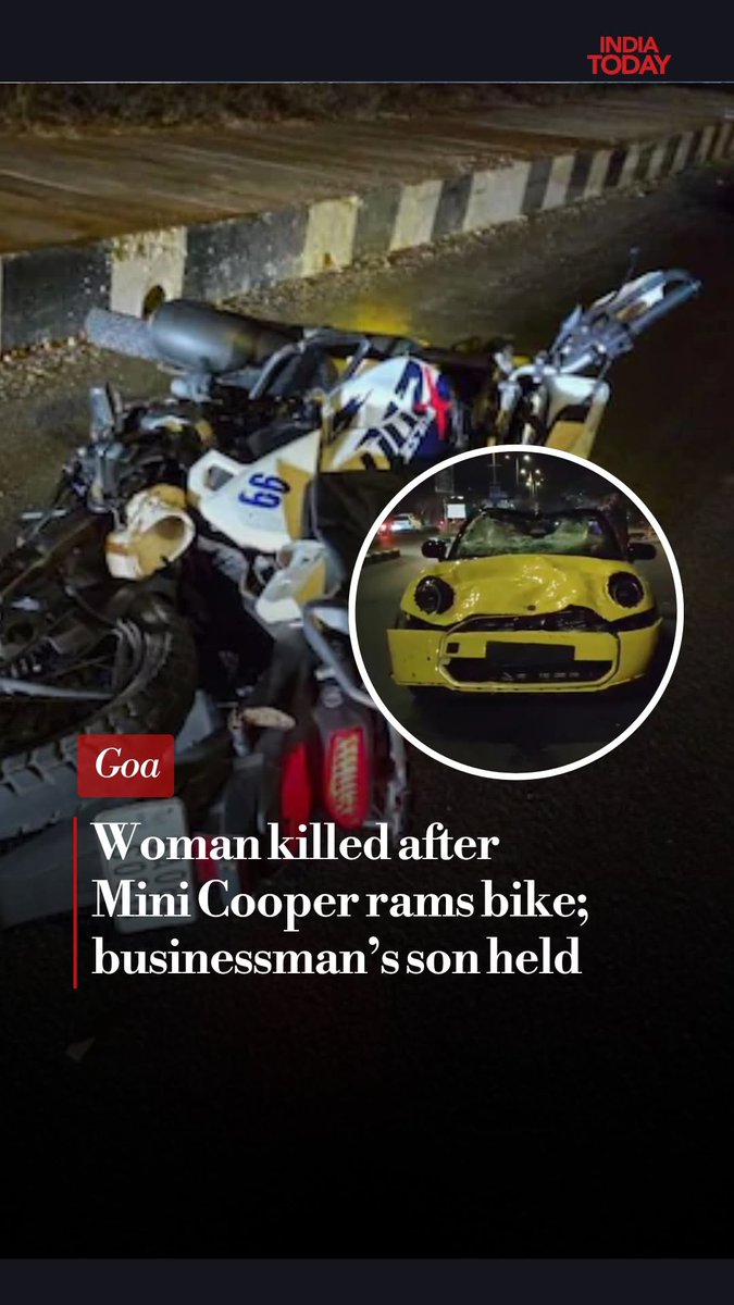 A 23-year-old woman working at a five-star hotel was killed and her male colleague seriously injured after a speeding Mini Cooper allegedly driven by a businessman’s son rammed into their motorcycle in Dona Paula. The accused, Darius Dias (22), has been arrested by Goa Police. Officials said the luxury car bore a temporary registration plate at the time of the crash, raising further questions as the investigation continues. #Goa #RoadAccident #BreakingNews #IndiaNews #CrimeNews #RoadSafety