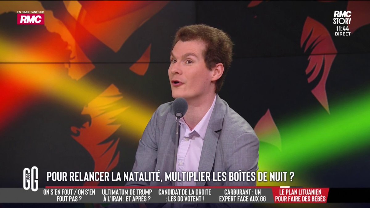 🪩 Faut-il multiplier les boîtes de nuit pour relancer la natalité ? 🗣️ Jean-Loup Bonnamy : "J'ai 3 amies qui ont utilisé la stratégie de la boîte de nuit pour avoir des enfants." ⬇️ #GGRMC