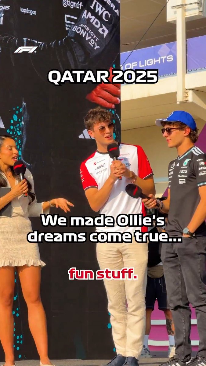 We finally got to play Twister on the fan stage... instant regret for Ollie Bearman 🤣 #F1