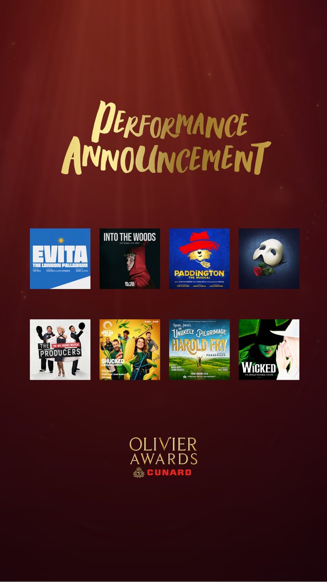Singing their hearts out at the Royal Albert Hall, please welcome your performers for the Olivier Awards 2026 with cunardline 🎶