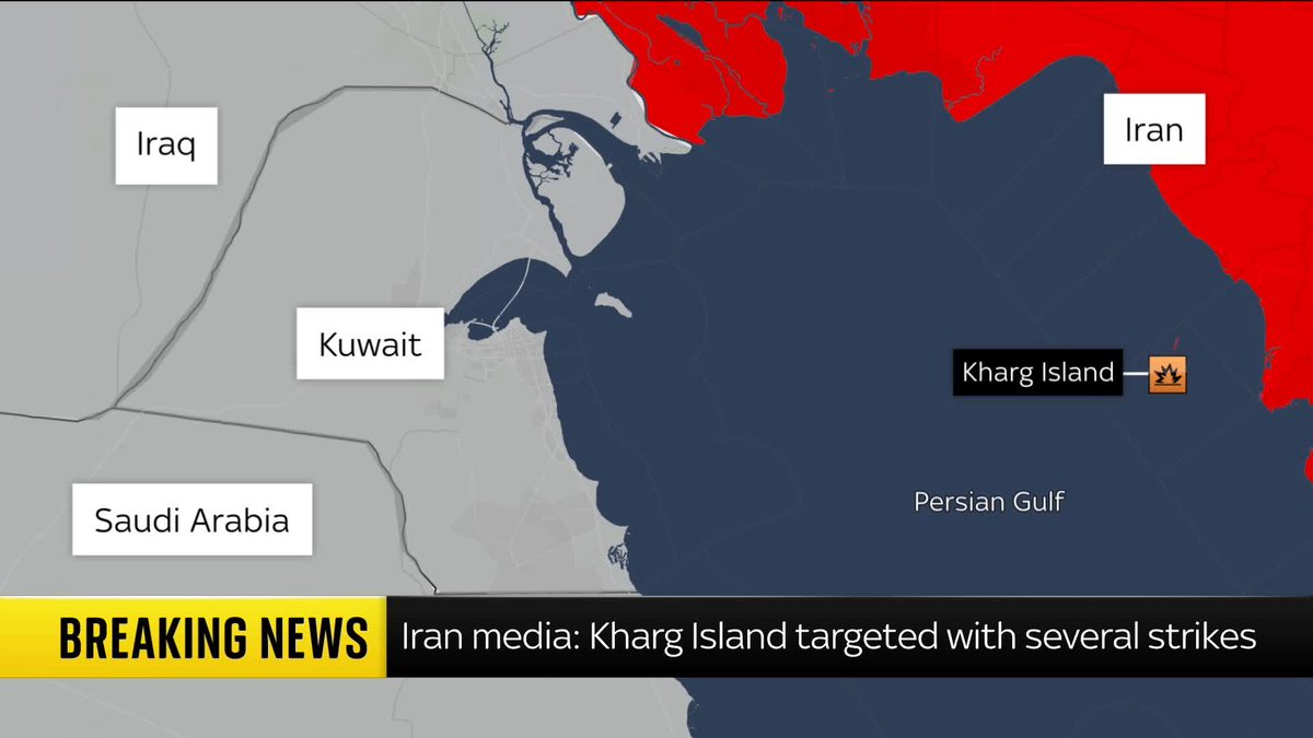 'Kharg Island is a high-value card. If you destroy what's on the Island then the Iranian economy will shudder to a halt as it wont be able to export oil or very little of it.' Sky's Michael Clarke reacts to the reports that Kharg Island has been targeted with several strikes