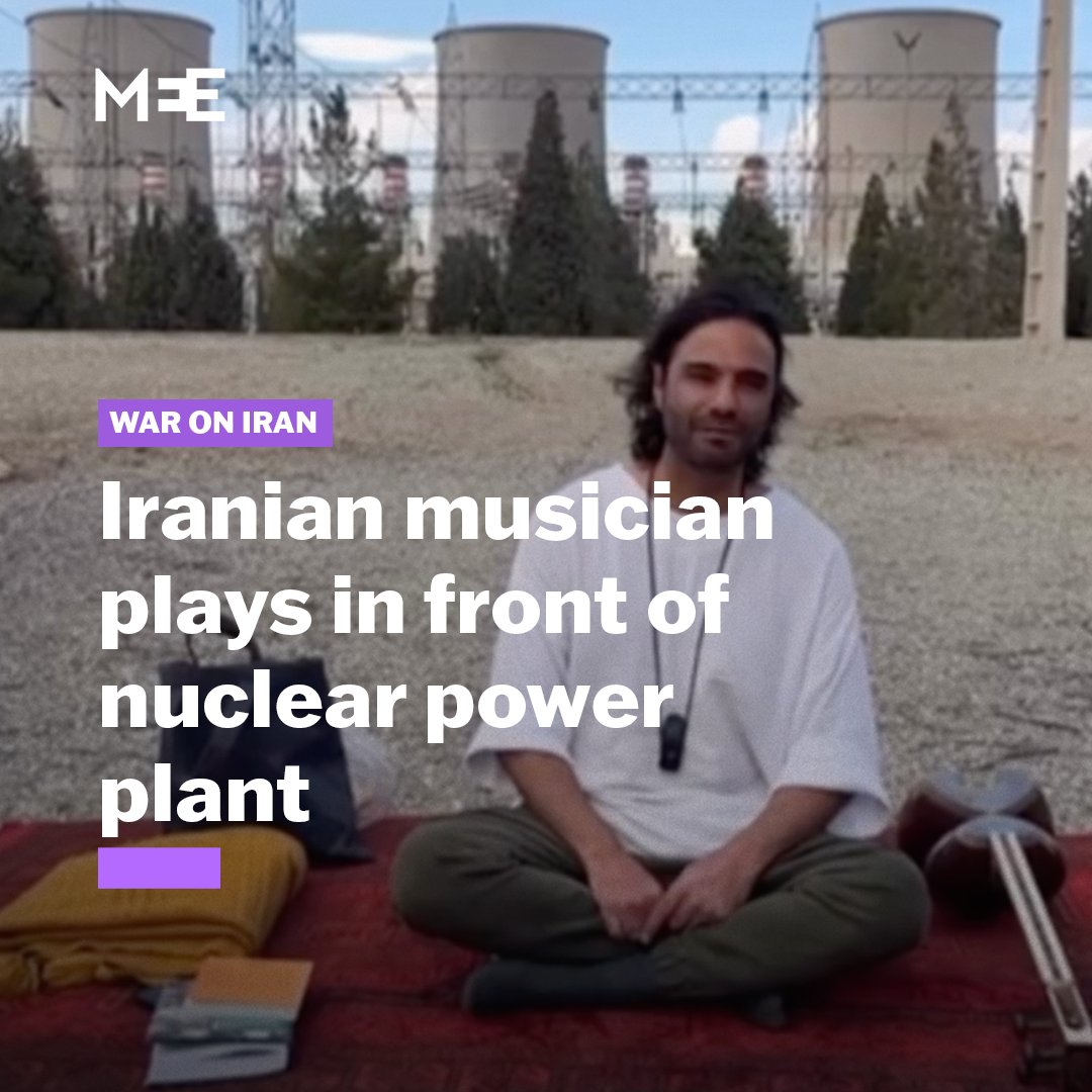 A day ahead the expiration of US President Donald Trump’s ultimatum on Iran, Iranian artist Ali Ghamsari partook in an independent sit-in protest by playing the tar in front of Damavand power plant, Iran’s largest nuclear power plant in terms of energy capacity.