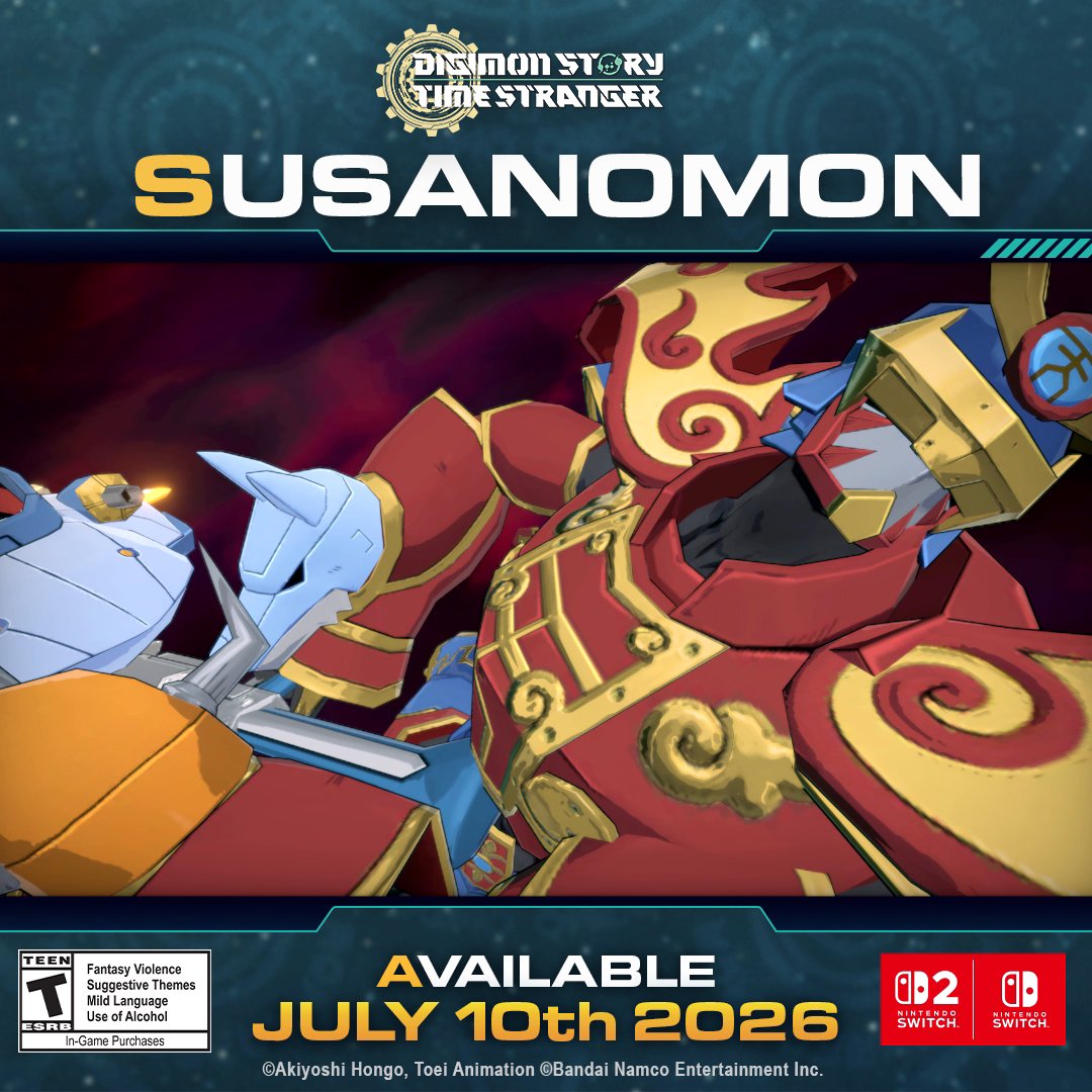 Susanomon Digimon Story Time Stranger launches on Nintendo Switch 2 / Nintendo Switch on 7/10. #ADAMAS_ConfidentialReport #TimeStranger